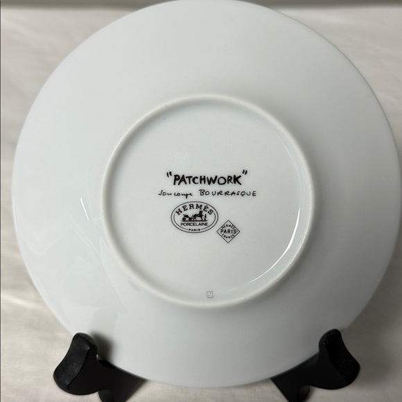 Hermès Patchwork Tasse Flamme Teacup + Soucoupe Bourrasque Saucer EUC w/ Box - Picture 7 of 8